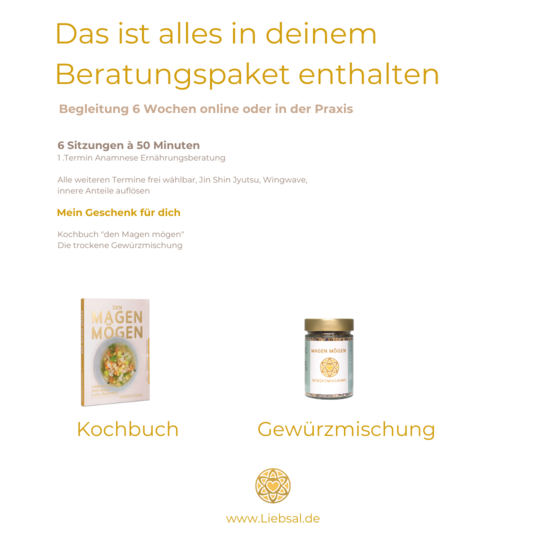 Individuelle Begleitung bei Gastritis mit Kochbuch und Gewürz