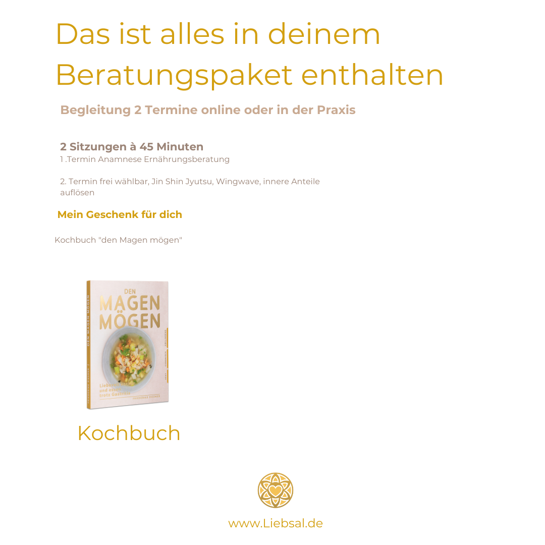Individuelle Begleitung bei Gastritis mit Kochbuch als Geschenk