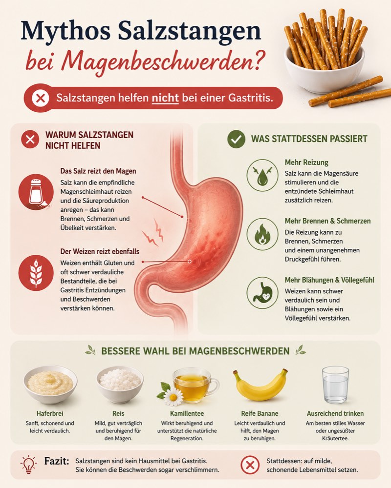 Salzstangen bei Gastritis: gut für den Magen oder Mythos?